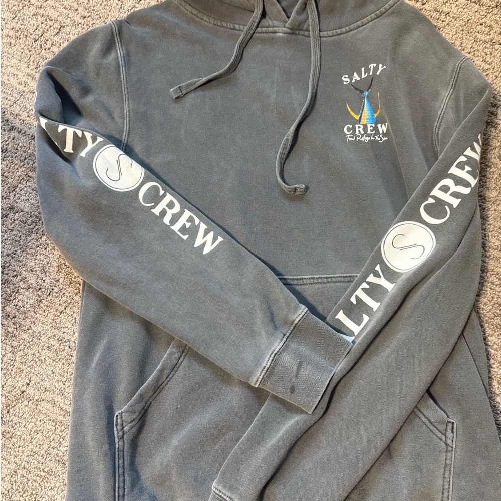 Salty Crew Charcoal Hoodie with White Accents